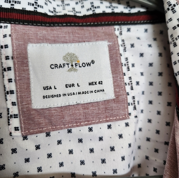 Craft + Flow Men's Long Sleeve Button Up Shirt Size L - Picture 5 of 7